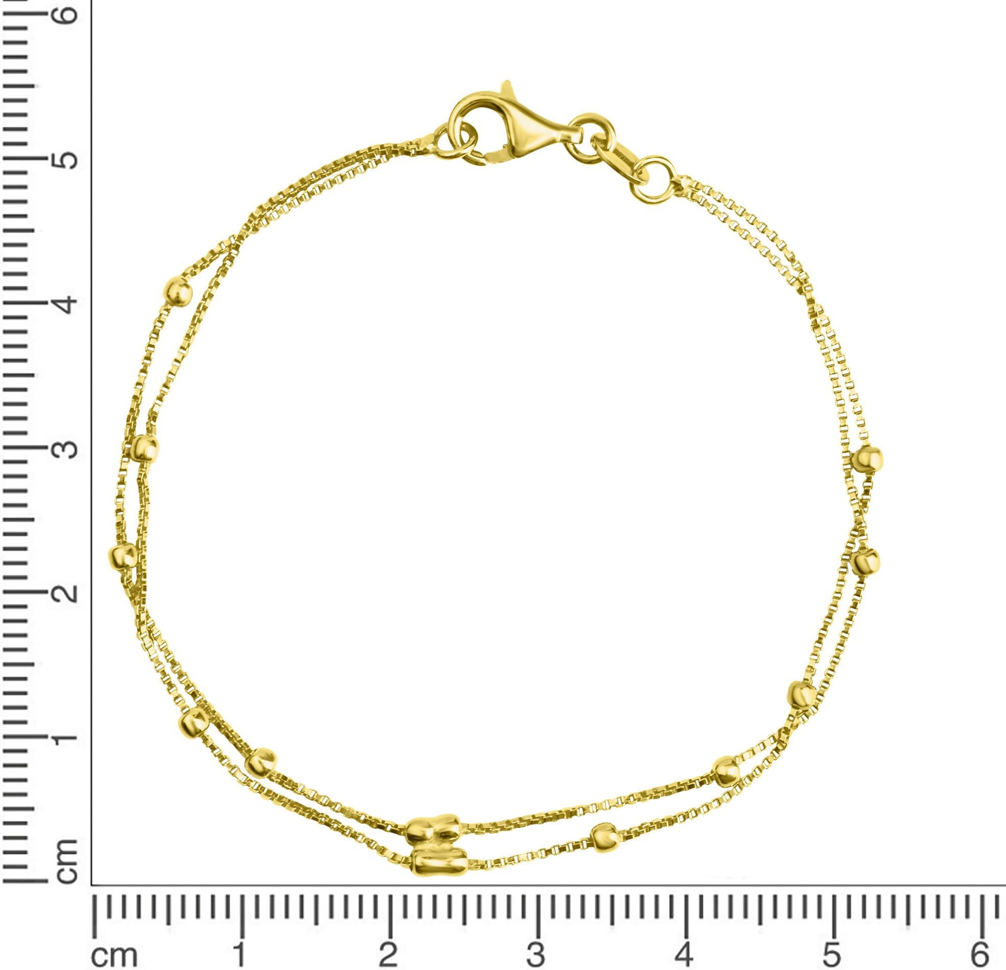 Armband FIRETTI "Schmuck Geschenk Silber 925 Armschmuck Armkette Kugeln", gold (gelbgoldfarben), Armbänder, Damen, 19cm, Silber 925 (Sterlingsilber), Armband