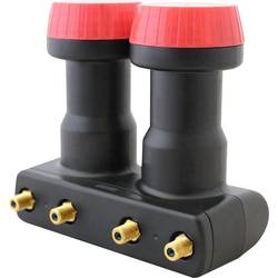 MegaSat Diavolo Quad-LNB Monoblock Teilnehmer-Anzahl: 4 Feedaufnahme: 40 mm vergoldete Anschlüsse, Wetterschutz Schwarz, Rot 0401022