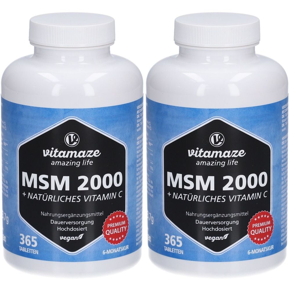 MSM 2000+Vitamin C Acerola Extrakt Tabletten 2x 2x365 St