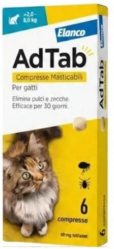 Elanco Adtab 48 Mg Gatti 2-8 Kg 6 Compresse Masticabili
