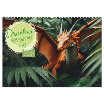 Drachen - Herrscher der Welt (Wandkalender 2027 DIN A2 quer), CALVENDO Monatskalender