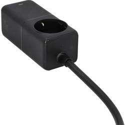 Unitec Steckernetzteil, einstellbar Schutzkontakt-Steckdose Schwarz Innenbereich, Steckdose mit Ein-/Aus-Schalter 770586:UNITEC