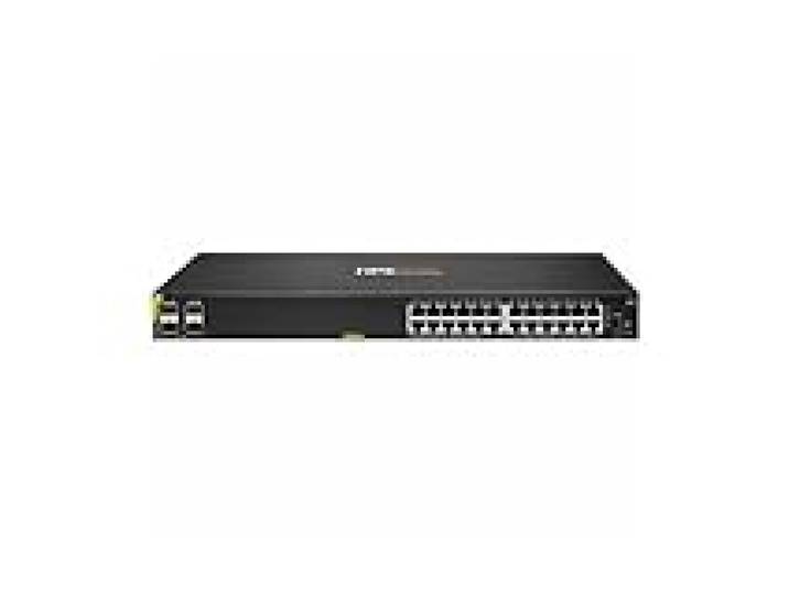 HPE Aruba Networking CX 6000 24p 10M/100M/1G Class4 PoE 4p SFP 1G 370W Switch - Switch - gestito - 24 x 10/100/1000 [PoE+] + 4 x Gigabit SFP [uplink] - flusso d'aria da laterale a laterale - montabil