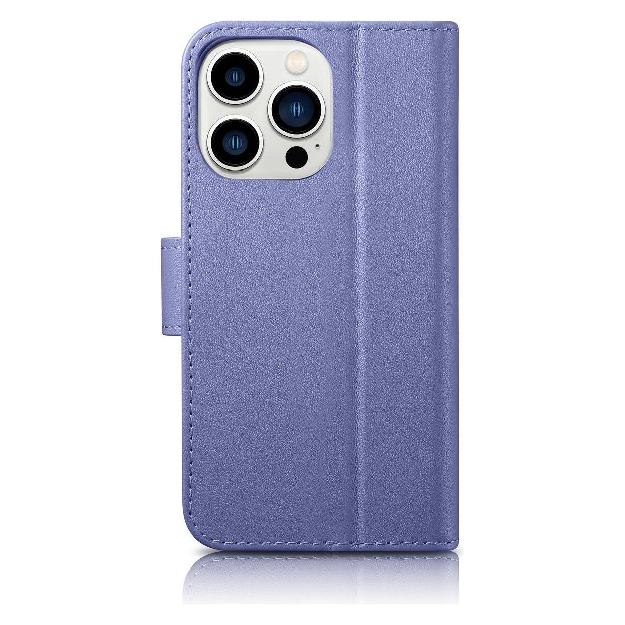 iCarer Wallet Case 2in1 Cover iPhone 14 Pro Anti-RFID Leather Flip Case Light Purple (WMI14220726-LP (Apple iPhone 14 Pro) (WMI14220726-LP)