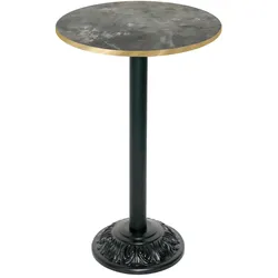 RestooTab - Stehtisch Versailles Ø60cm Dekor metallisierter stein kanten messingfarben