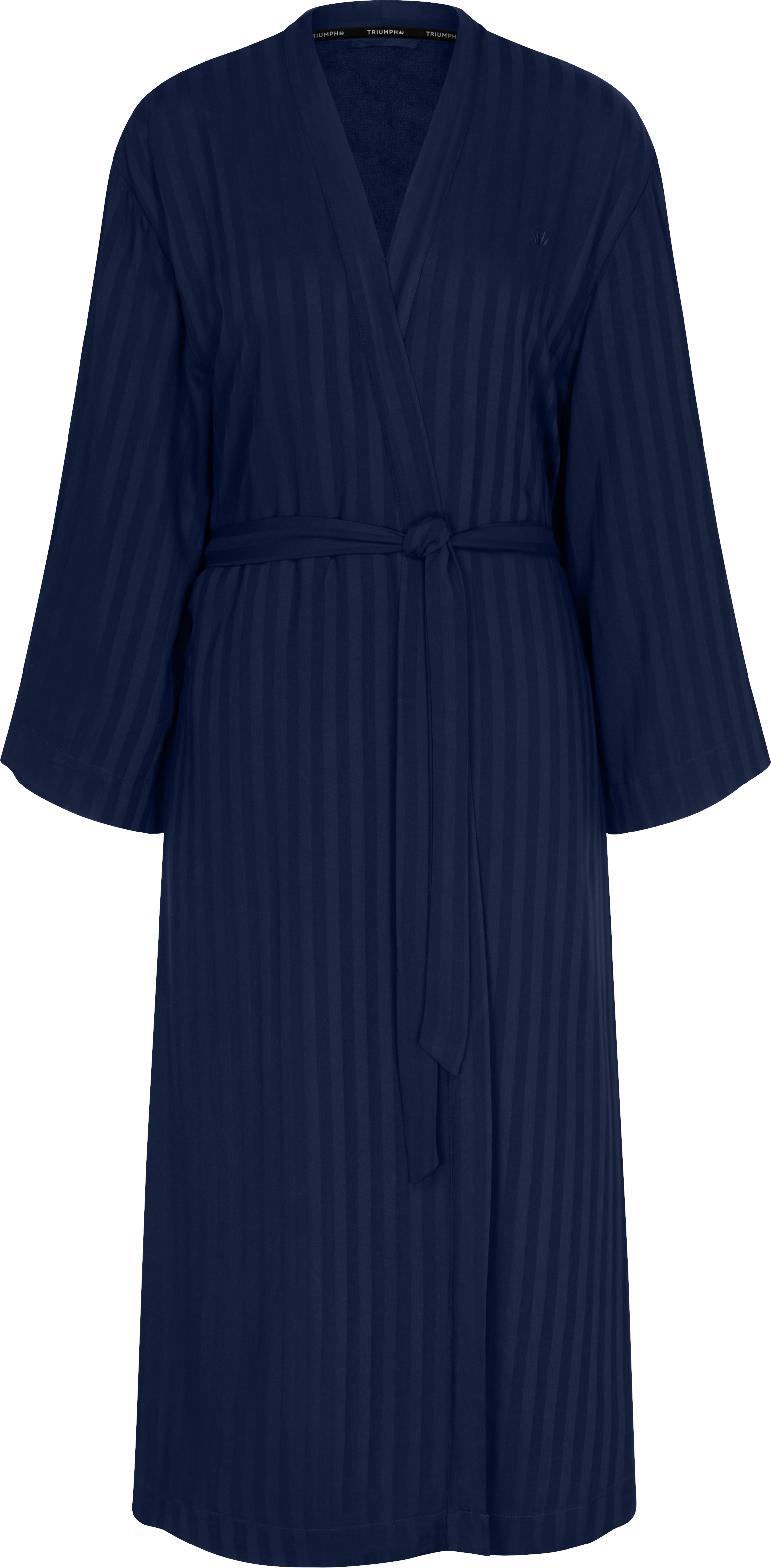 Morgenmantel TRIUMPH "Amourette Jacquard Long Robe", Damen, Gr. 44/46, admiral, Obermaterial: 100% Viskose, Hausmäntel Morgenmantel, elegant und weich admiral 44/46