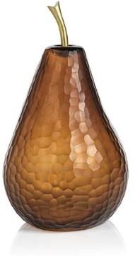 Zodax Decorative Amber Glass Pear Sculpture