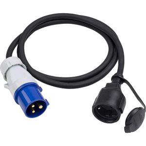Meister CEE-Adapter Caravan 7425300, Länge 1,5 m, CEE 16A / 230V auf Schutzkontakt 230V, IP44
