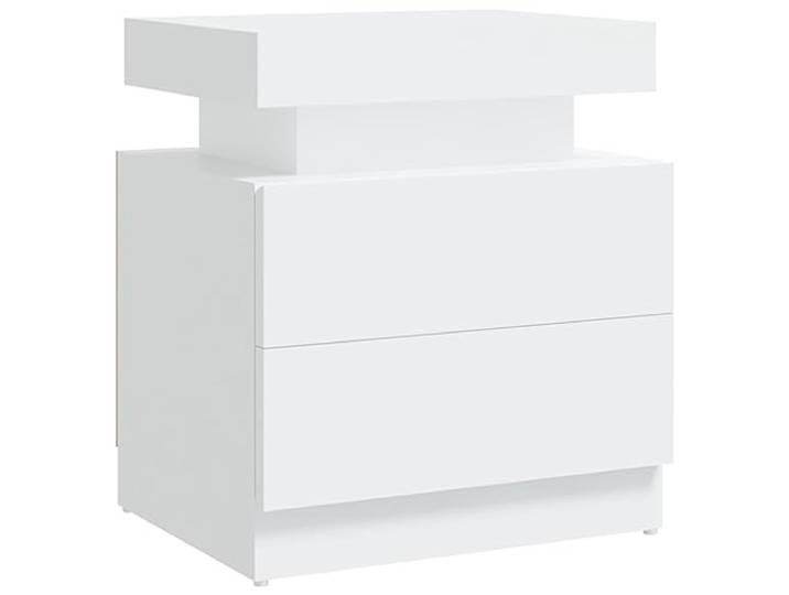 LKJephalotrop Nachttisch Weiß 45x35x52 cm Holzwerkstoff Nachtschrank Kompakter Nachtschrank im schlichten Design für Schlafzimmer, bietet praktischen Stauraum und pflegeleichte Oberflächen.