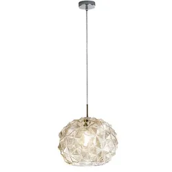 Pendelleuchte aus mundgeblasenem, bernsteinfarbenem Glas, Ø 35 cm, E27, elegantes und modernes Design für anspruchsvolle Innenräume – Perenz