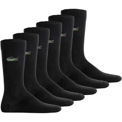 LACOSTE Unisex Socken, 6er Pack - Long Cotton Blend Jersey Socks, Business-Socken, Logo, einfarbig Schwarz / 43-46