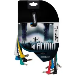 HQ Power PROFESSIONELLES PATCHKABEL 6.35mm MONO 90° AUF 6.35mm MONO 90° (6 FARBEN - 1m) (1 m), Audiokabel