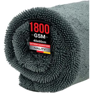 IVALITY Trockentuch DryVality L, 60 x 40 cm, 1800 g/m², grau, fusselfreie und saugstarke Mikrofaser