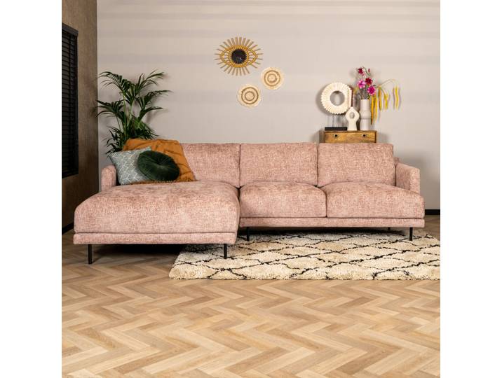 Bronx71 Ecksofa Denver Chenille rosa links