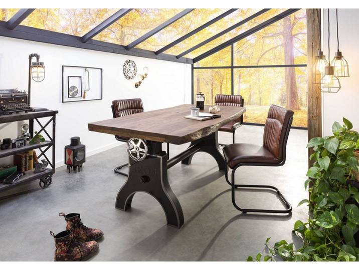 Massivmoebel24 Esstisch Mango 180x90x80-101 höhenverstellbar natur Manchester #102