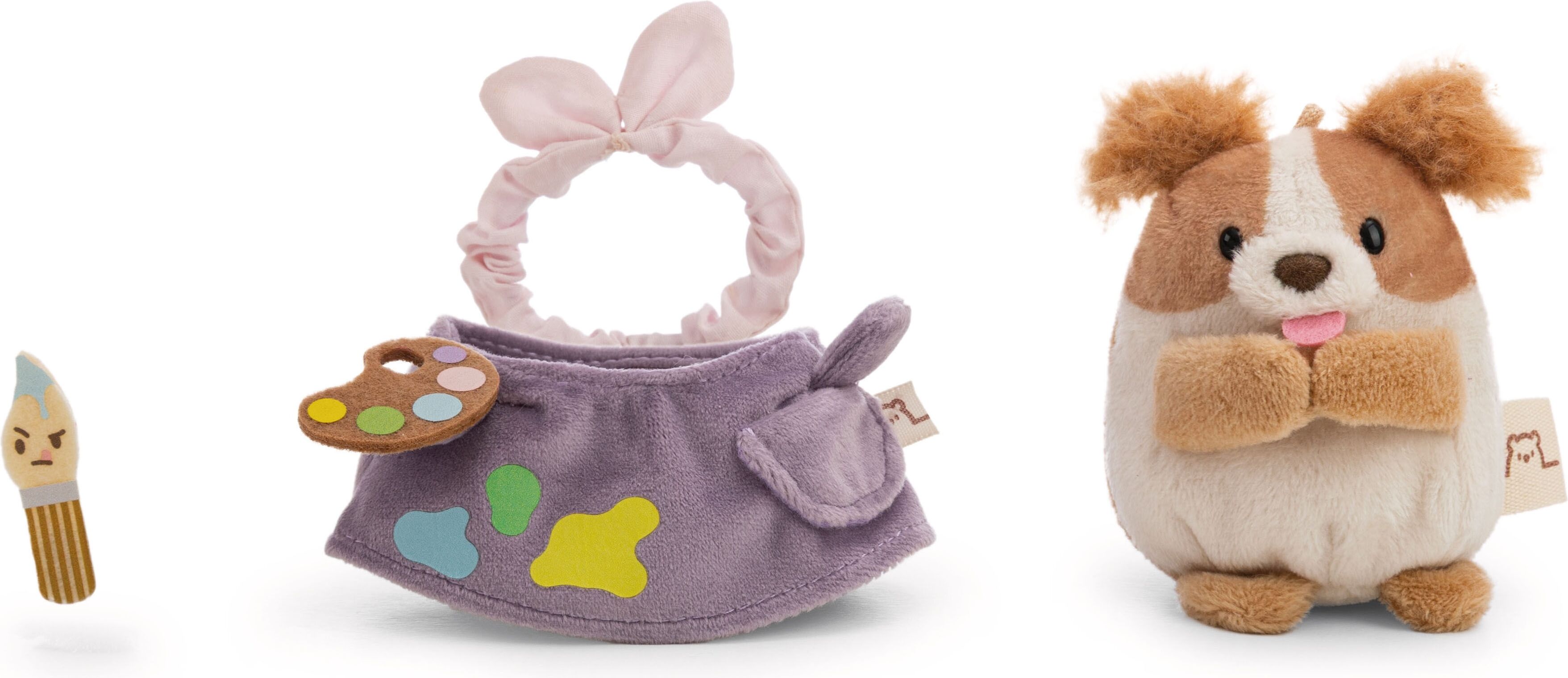 Kuscheltier NICI "mymochi, Spaniel Brushy, 8 cm", lila (braun), Plüschfiguren, KinderB:8cm H:8cm L:8cm, Plüsch, Kuscheltier, in Geschenkbox, B:8cm H:8cm L:8cm