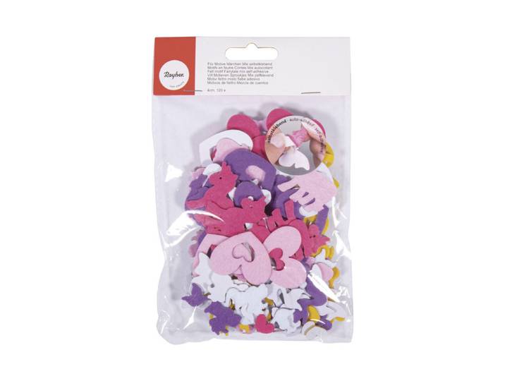 Filz Motive Märchen Mix selbstklebend, 4cm, SB-Btl. 120Stück