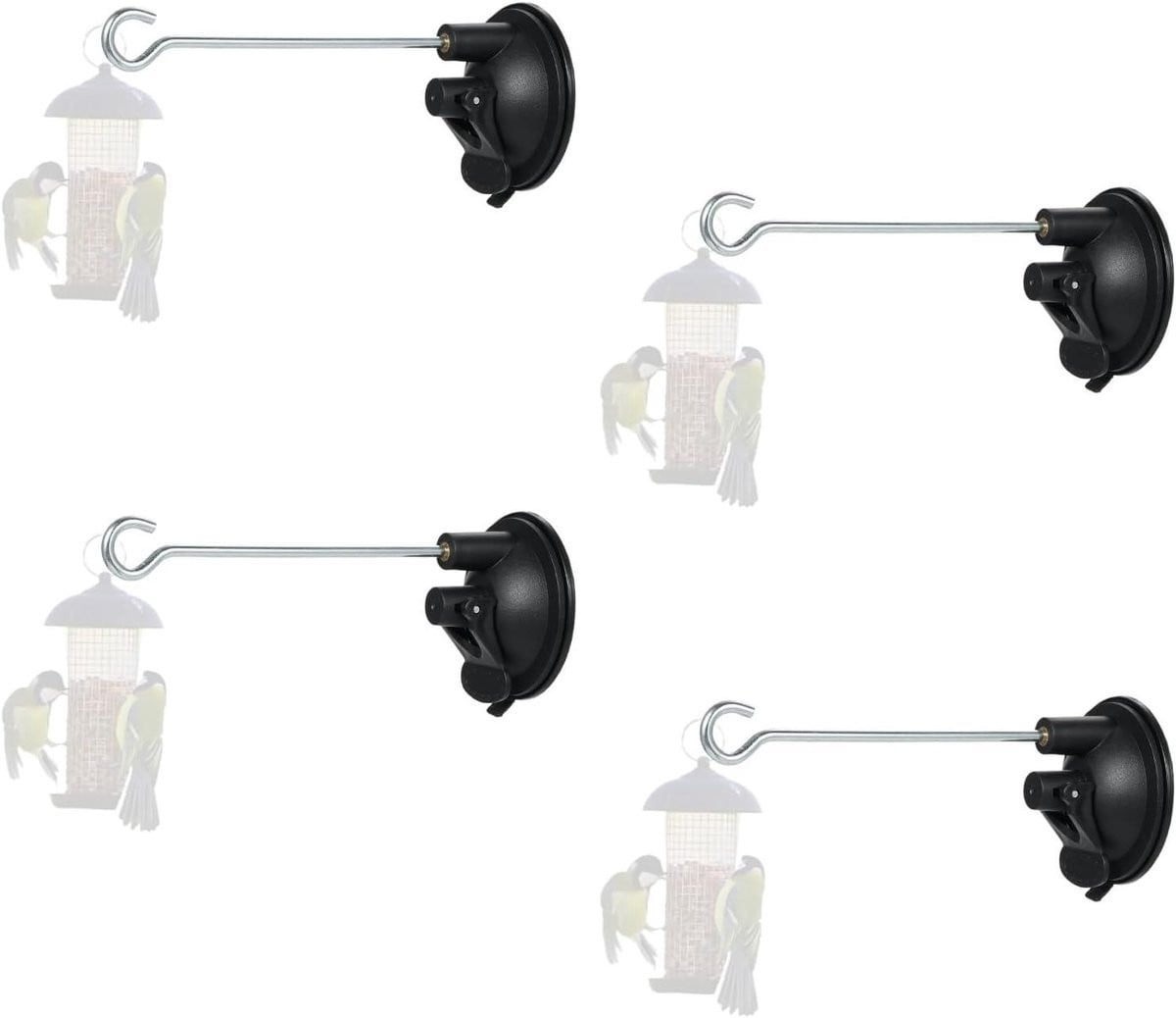 Set van 4 transparante zuignaphaken met sterke zuigkracht voor decoratie