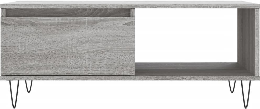 George Oliver Vasbinder Four Leg Coffee Table with Storage Grey Sonoma