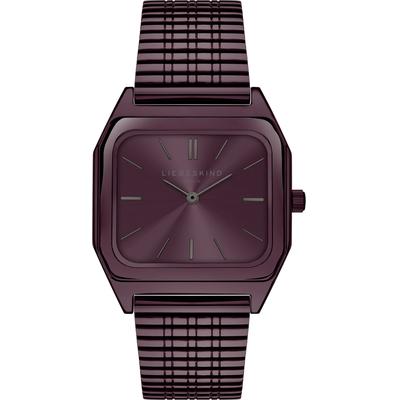 Quarzuhr LIEBESKIND BERLIN "LT-0355-MQ", lila (purpurviolett), Armbanduhren, Damen, Quarzuhr, Armbanduhr, Damenuhr, analog, Edelstahlband