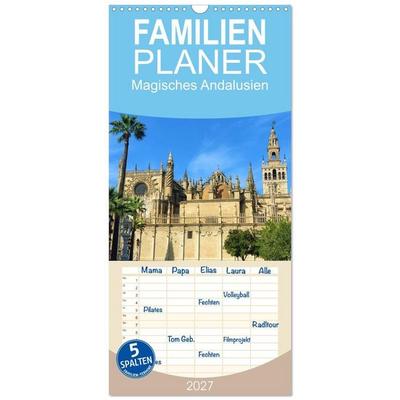 Familienplaner 2027 - Magisches Andalusien mit 5 Spalten (Wandkalender, 21 x 45 cm) CALVENDO