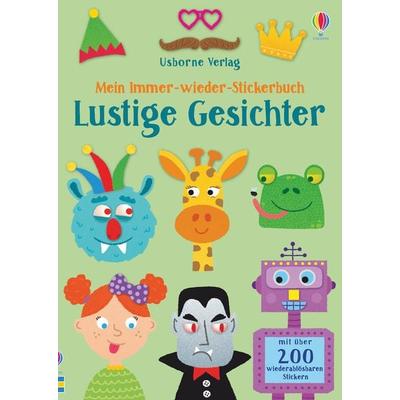 Mein Immer-wieder-Stickerbuch: Lustige Gesichter, Taschenbuch von Sam Smith, Usborne, 978-1-78941-379-3