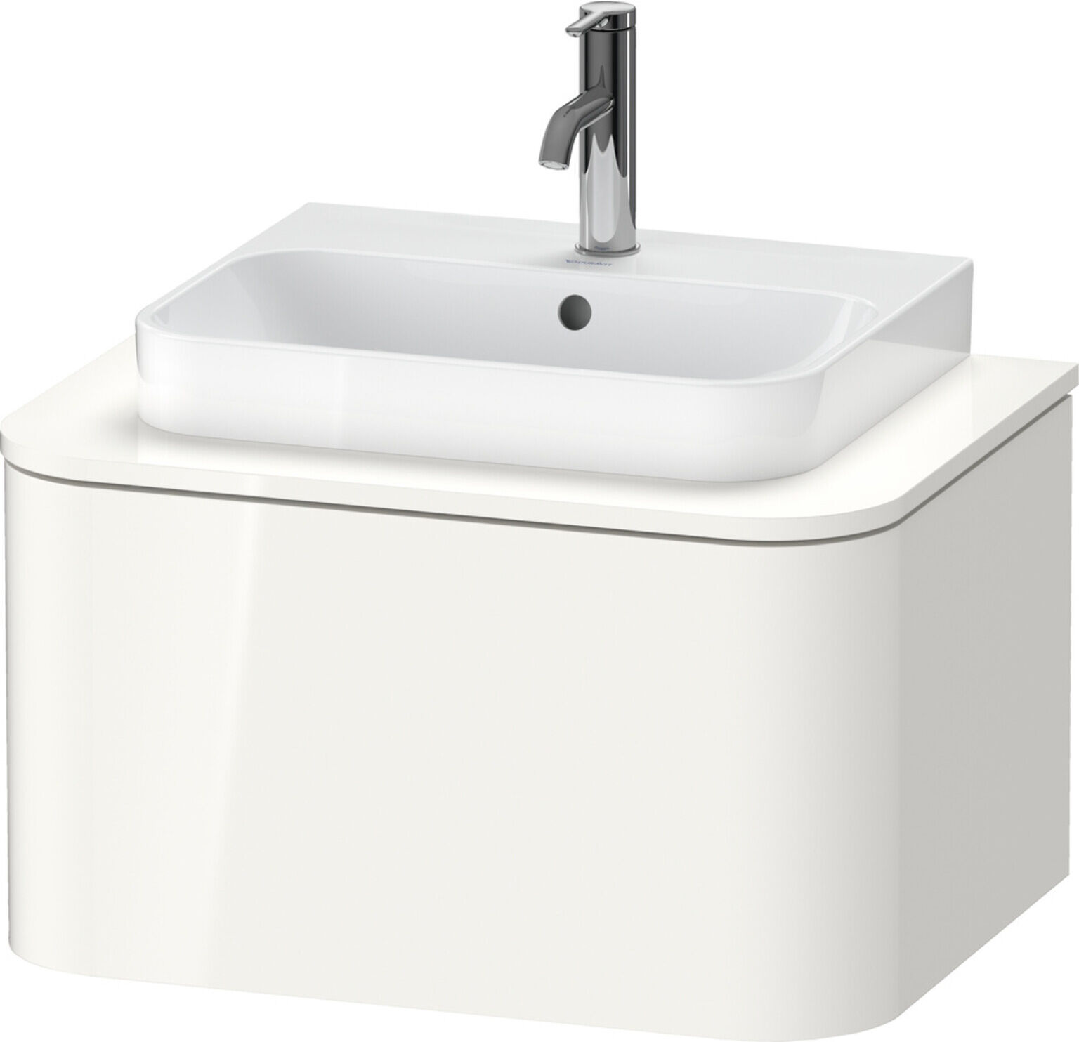 Duravit Waschtischunterschrank o. ES Happy D.2 Plus 35,4x65cm, 1 Auszug, weiß Hochglanz (HP4940022220010)