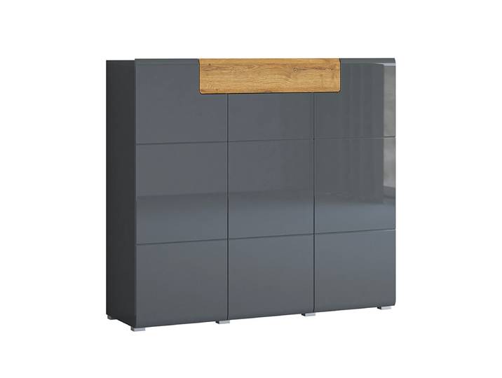 Buffet haut 3 portes 1 tiroir Jules Gris et Bois