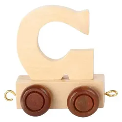 Bino, Holzbuchstaben + Stoffbuchstaben, Zuganhänger G, braune Räder