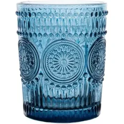 Casa Collection Set 3 blaue Imperial-Gläser 330cc, farbiges Glas für Wasser und Getränke