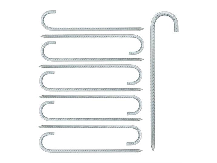 Bodenanker XL 10er-Set Silber
