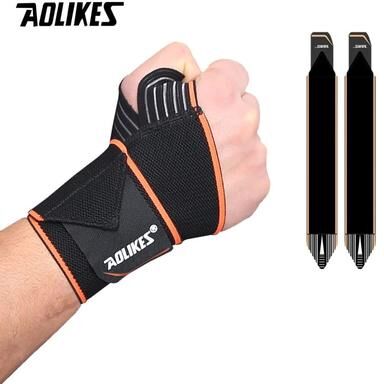 Uplift Essentials High Performance Elastic Wrist Wraps For Powerlifting And Gym Training orange