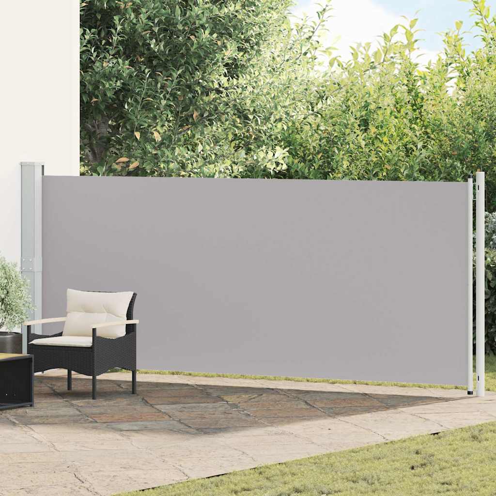 vidaXL Toldo lateral retráctil para patio gris 614x160 cm Gris