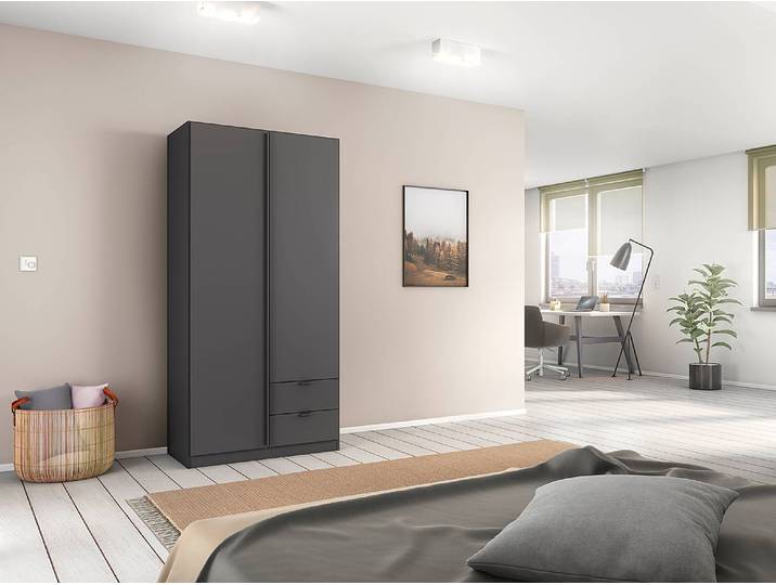 Drehtürenschrank Style Up 90cm Grau/Graumetallic ohne Spiegeltür/-en