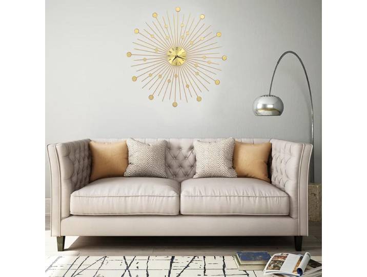 Horloge murale en métal doré 70 cm, style moderne et simple, horloge ronde décorative pour salon, livraison gratuite
