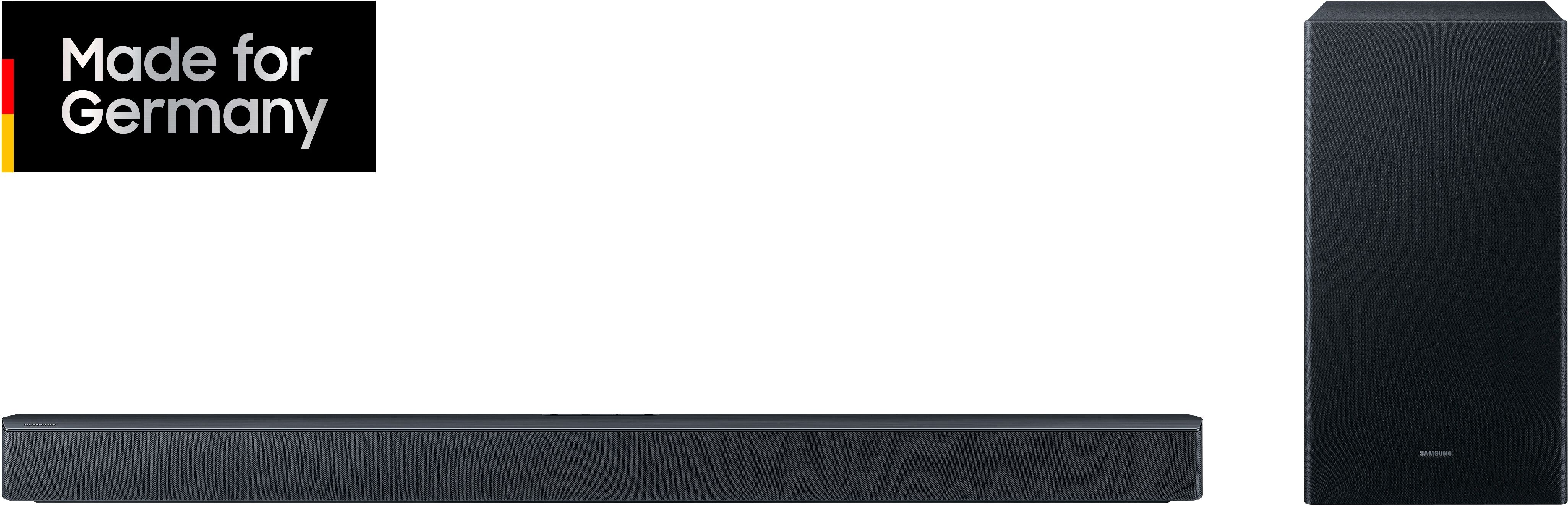 Samsung Soundbar "HW-B460GF/ZG Soundbar", schwarz, B:85,88cm H:5,9cm T:7,5cm, Lautsprecher, 2.1-Kanal Sound System, Dolby Audio I DTS Virtual:X, Bass-Boost-Modus, Soundbar
