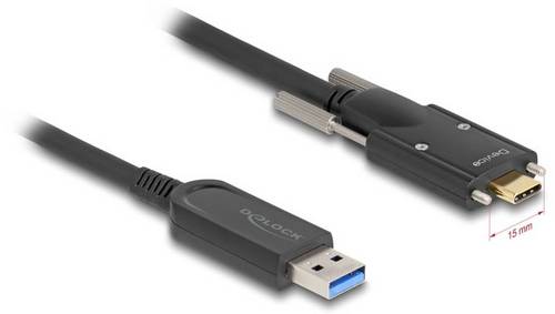 Delock USB Anschlusskabel USB-A Stecker, USB-C Stecker 7.5m Schwarz 83201 USB-Kabel