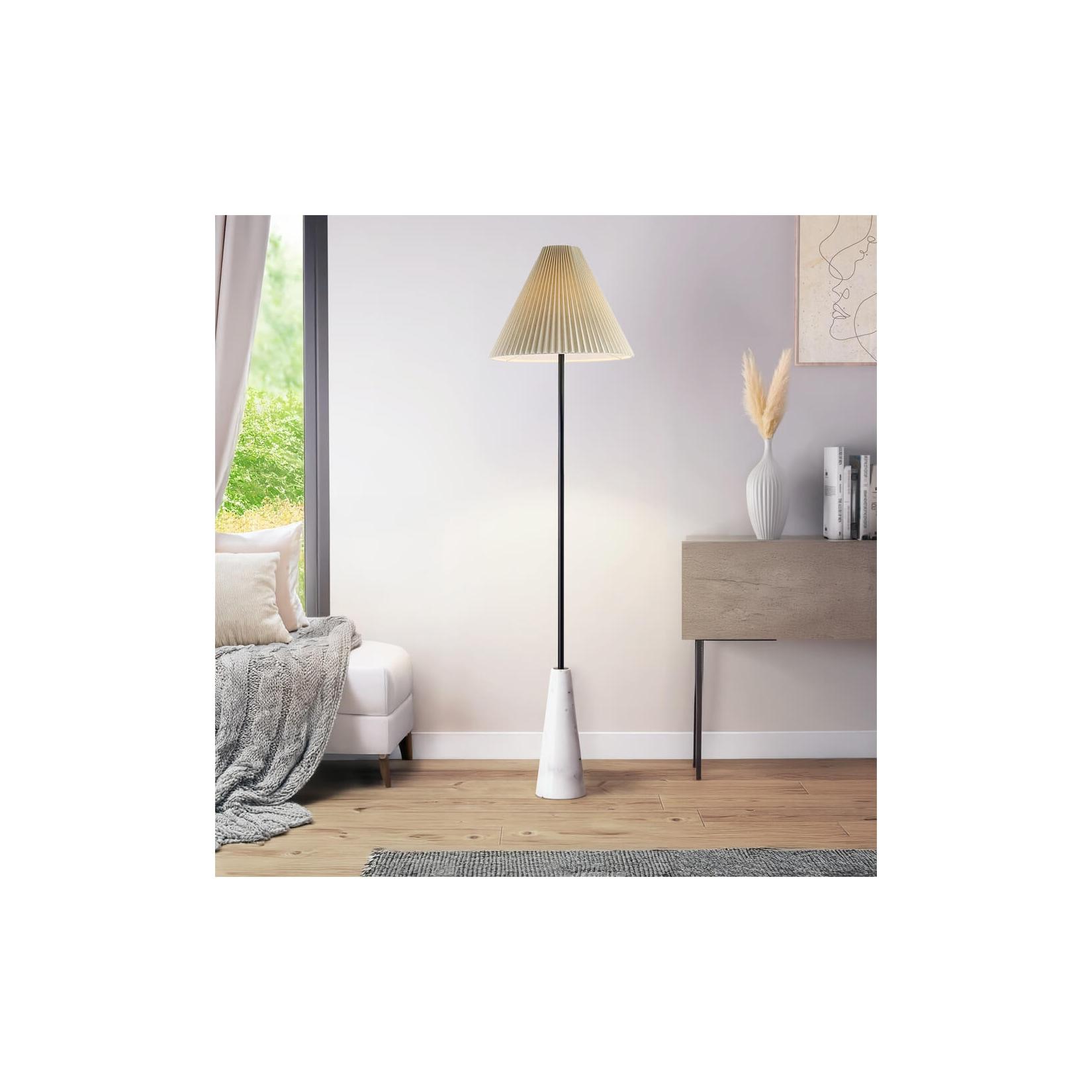 HOME DELUXE Stehlampe in Marmoroptik - Weiß