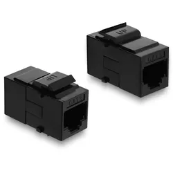 DeLOCK Keystone Modul Kupplung RJ12 Buchse zu RJ12 Buchse Cat.3 Kunststoff schwarz