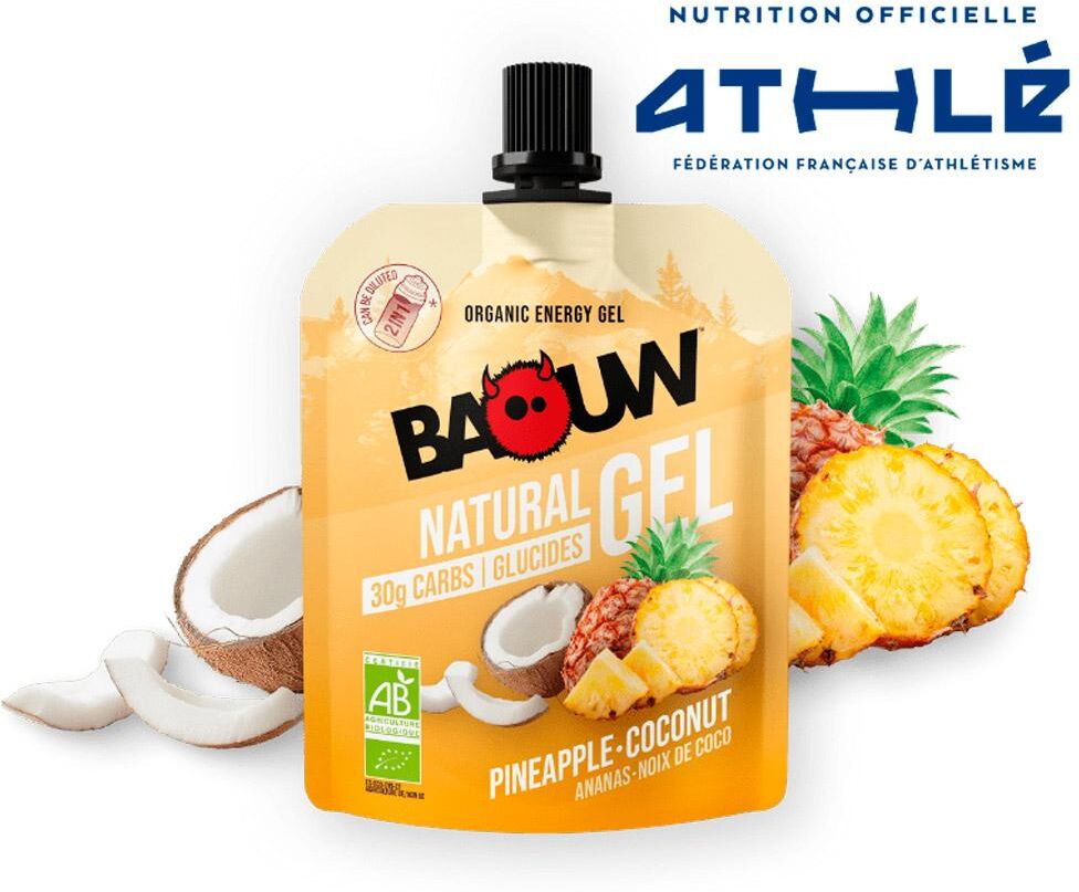Baouw  - Gel Naturel Bio 85 g. Ananas Noix De Coco - Gel Energétique