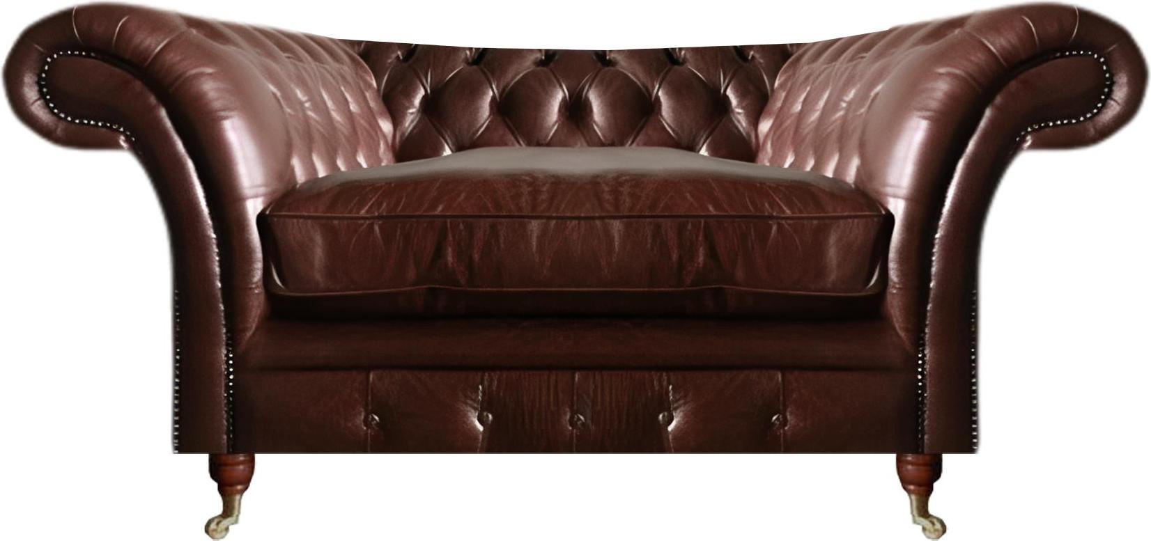 Braun Polstersitz Sessel Wohnzimmer Chesterfield Design Leder Couch