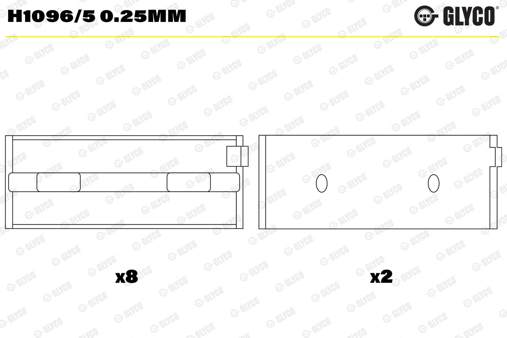 Glyco Kurbelwellenlager H10965025mm Für Fiat