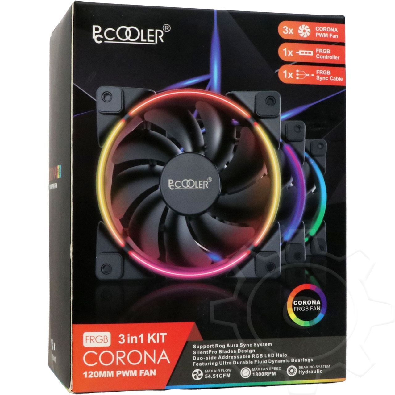 120mm PCCOOLER Corona FRGB 3 Lüfter