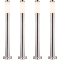 4er Set LED Edelstahl Steh Lampen Garten Weg Beleuchtung Terrassen Sockel Leuchten silber
