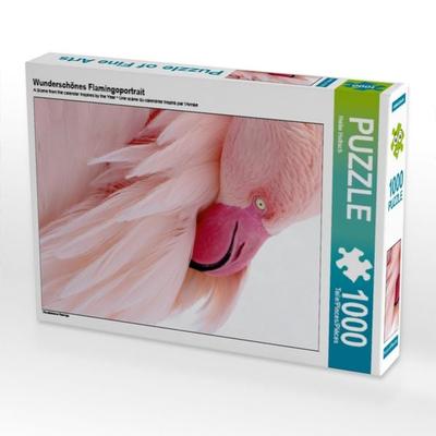 CALVENDO Puzzle Wunderschönes Flamingoportrait | 1000 Teile Lege-Größe 64x48cm Foto-Puzzle für glückliche Stunden