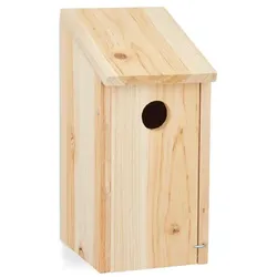 Relaxdays Nistkasten aus Holz zum Aufhängen Hellbraun