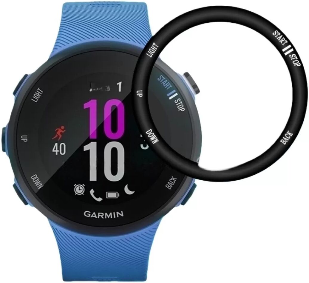 INF Lot de 2 protections d'écran en matériau composite avec colle intégrale noire compatibles avec Garmin Vivoactive 4S