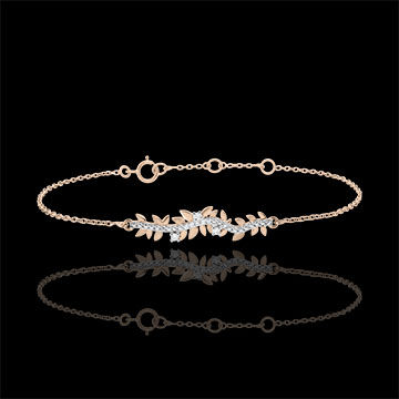 Edenly Armband Verzauberter Garten - KÃ¶nigliches Blattwerk - RosÃ©gold und Dia