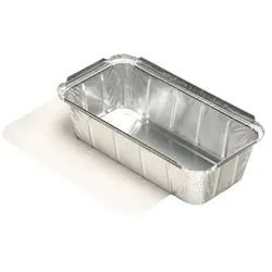Papstar 3000 Aluschalen + Einlegedeckel, PE-beschichtet eckig 1 l 5,4 x 11 x 21,3 cm Togo Take Away silber Menüschalen