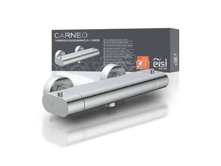 EISL Mitigeur thermostatique de douche CARNEO\, mitigeur avec réglage thermostatique\, mitigeur de douche avec blocage de sécurité à 38°C\, chrome 1230090